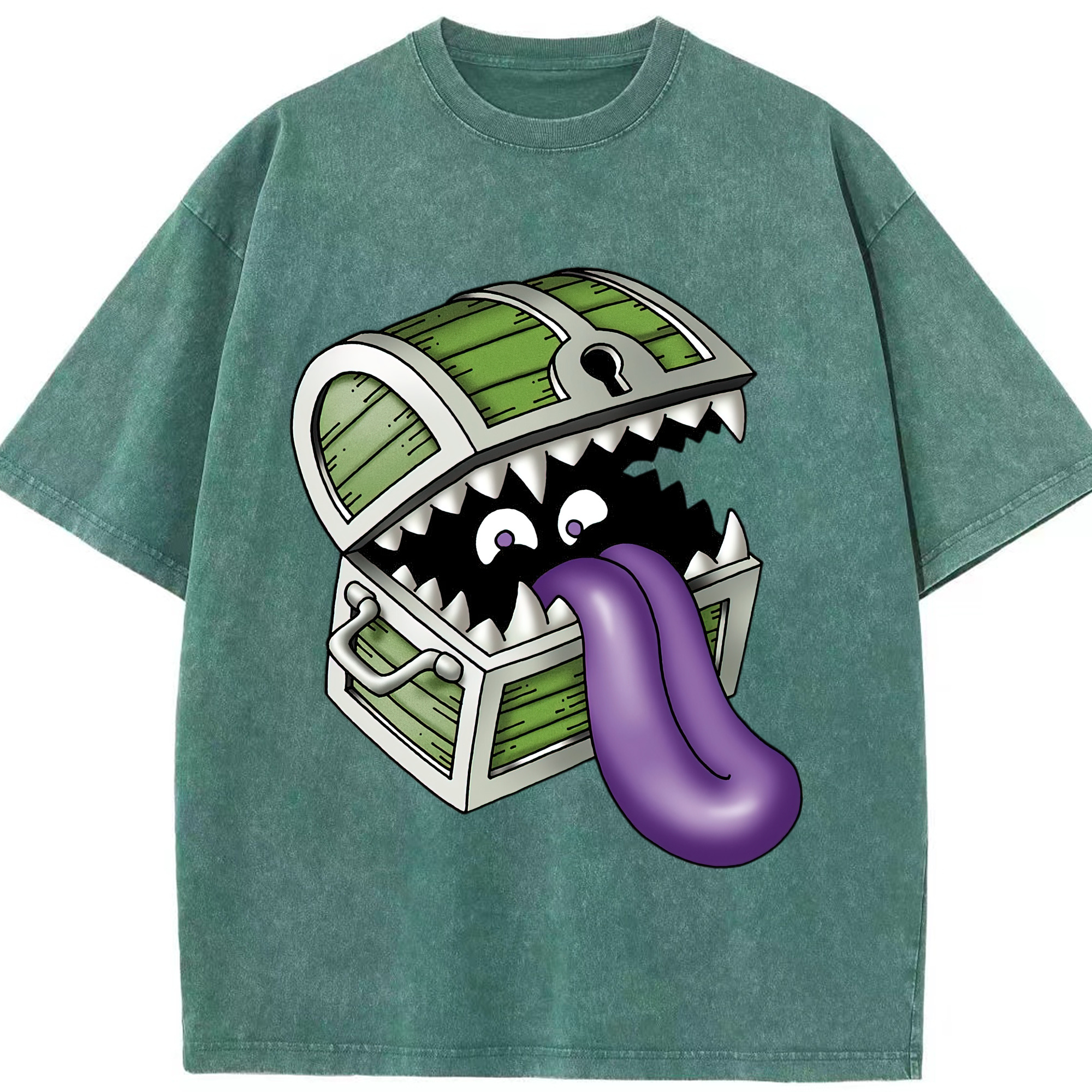 （画像用） ドラゴンクエスト Doragon Kuesuto Dragon Quest 綿100% ヴィンテージ風 半袖Tシャツ（フロントプリント）
